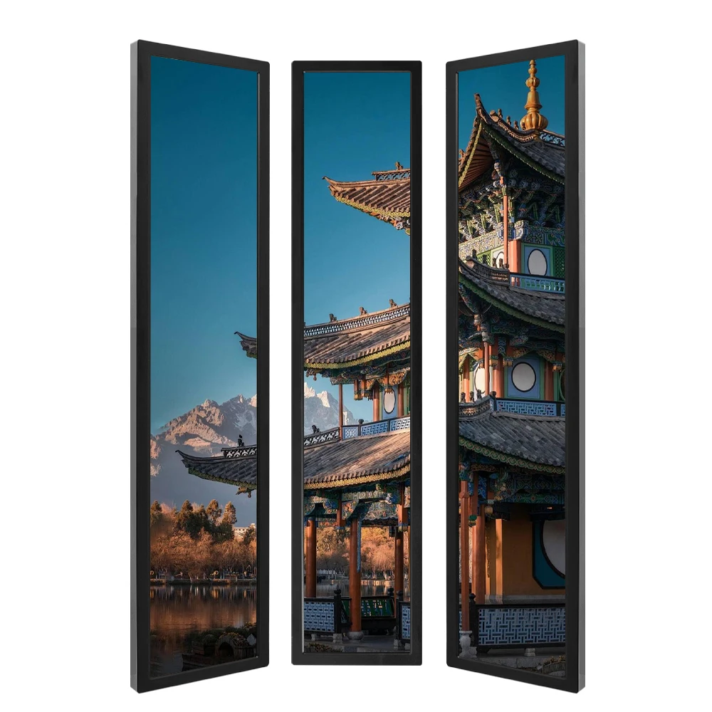 Double Sided Lcd bar Advertising Display Digital Signage Stretched