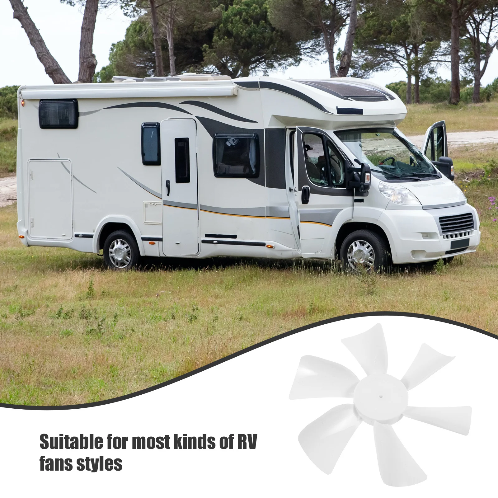 

Rv Exhaust Fan Blades 6 Durable Sturdy Resistant Deformation Breakage Simple Style Outdoor Accessory Vent Fan Blades