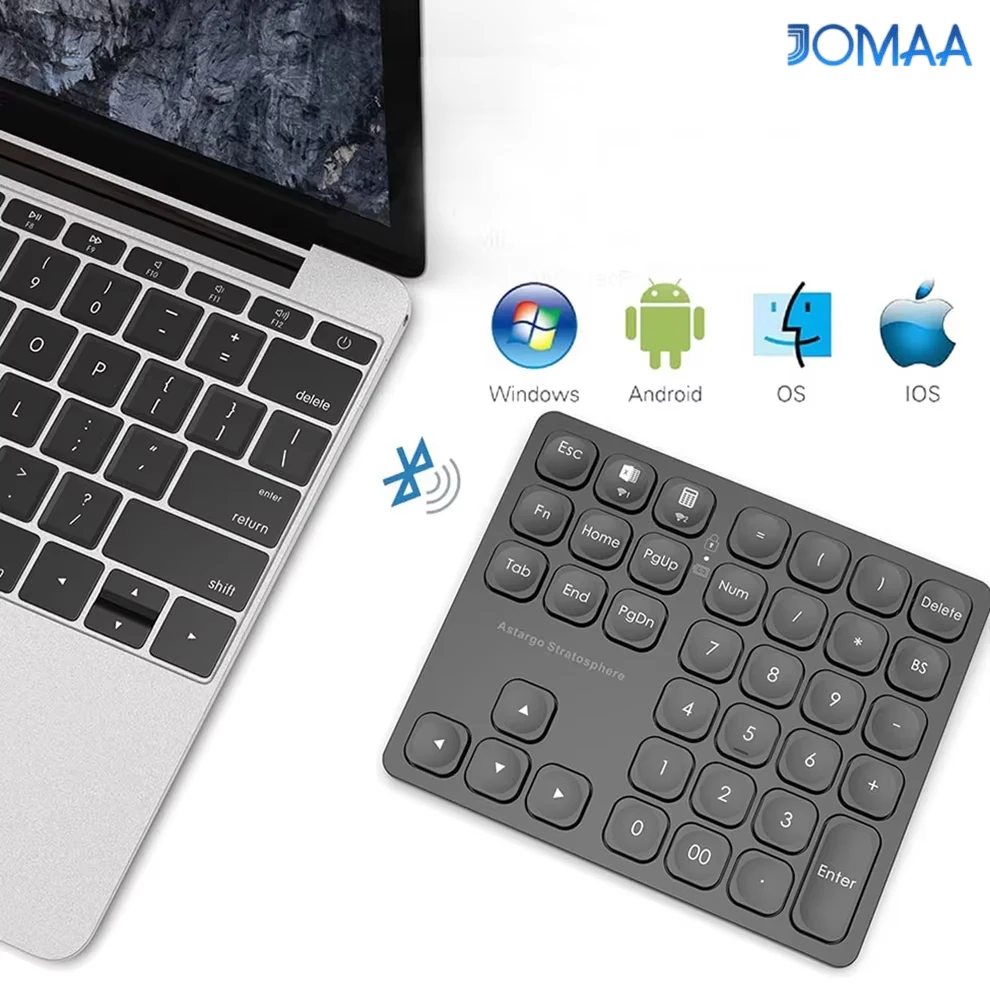 

Rechargeable Double Bluetooth Number Pad Wireless Numeric Keypad 36-Keys External Numpad Keyboard Data Entry