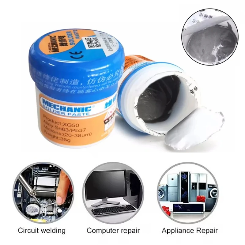 MECHANIC XG50 Solder Paste Sn63Pb37 20-38um 35g BGA Reballing Flux Tin Cream For Mobile Phone Motherboard Chip Soldering Repair