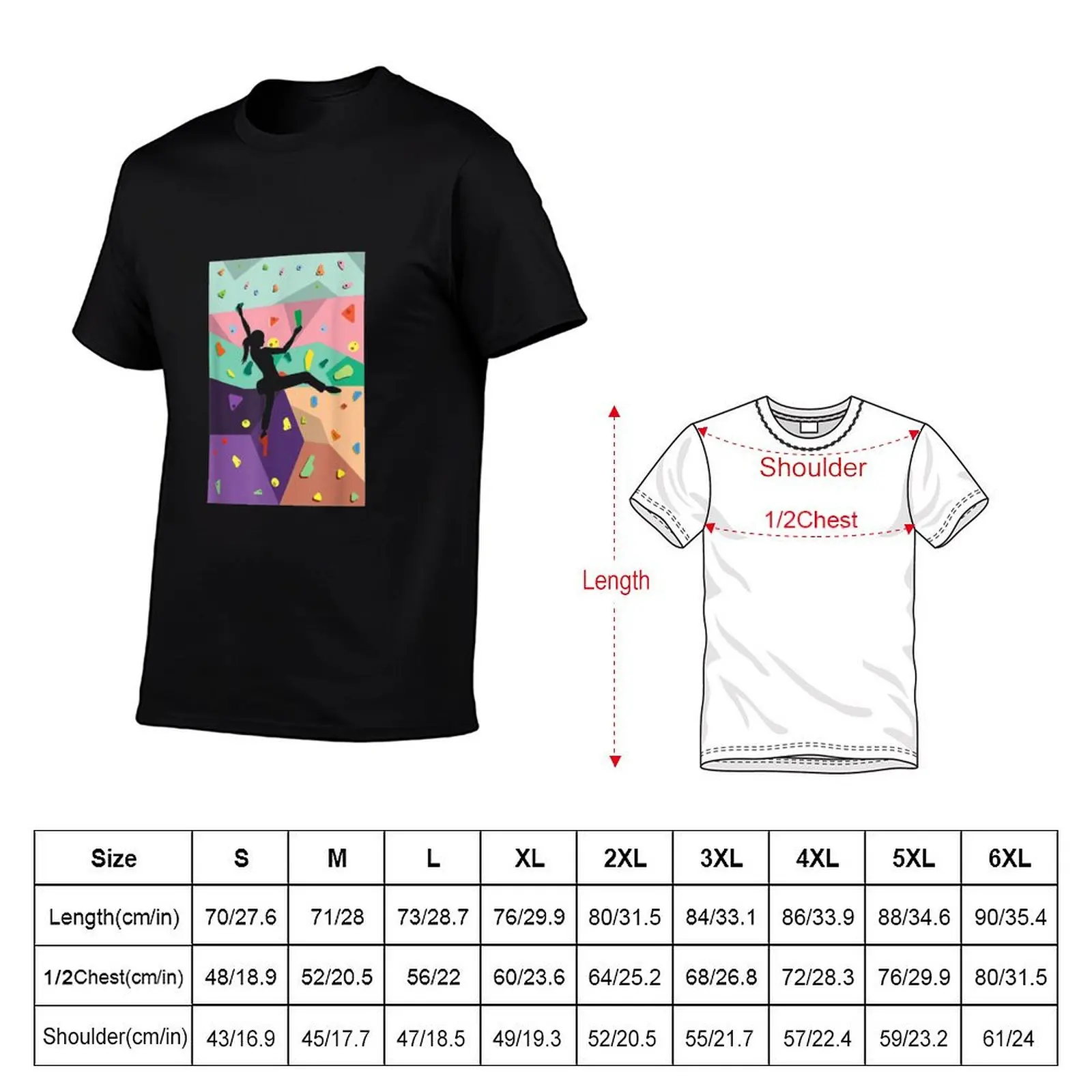 Cute Colorful Rock Climbing Bouldering Wall T-Shirt mens graphic t shirts t shirt custom print man t shirt summer T-shirt