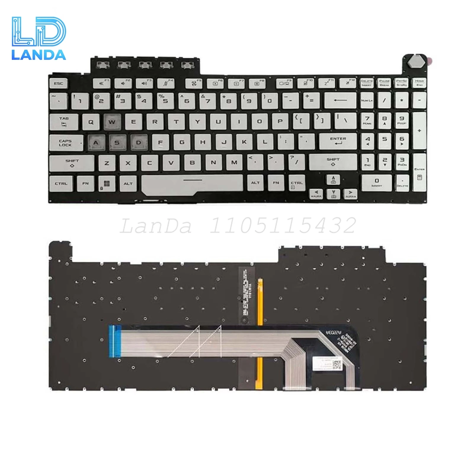 

Клавиатура для ноутбука ASUS FA506 FA506H FX506 FX706L FA706, белая, США, с подсветкой