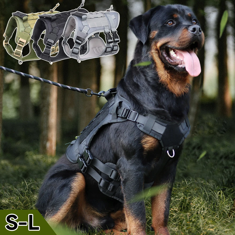 Large Dog Tactical Chest Strap Retractable Big Dogs Harness Collar for Dogs Tactical Pitbull Clothes Chest for Dog Accessories