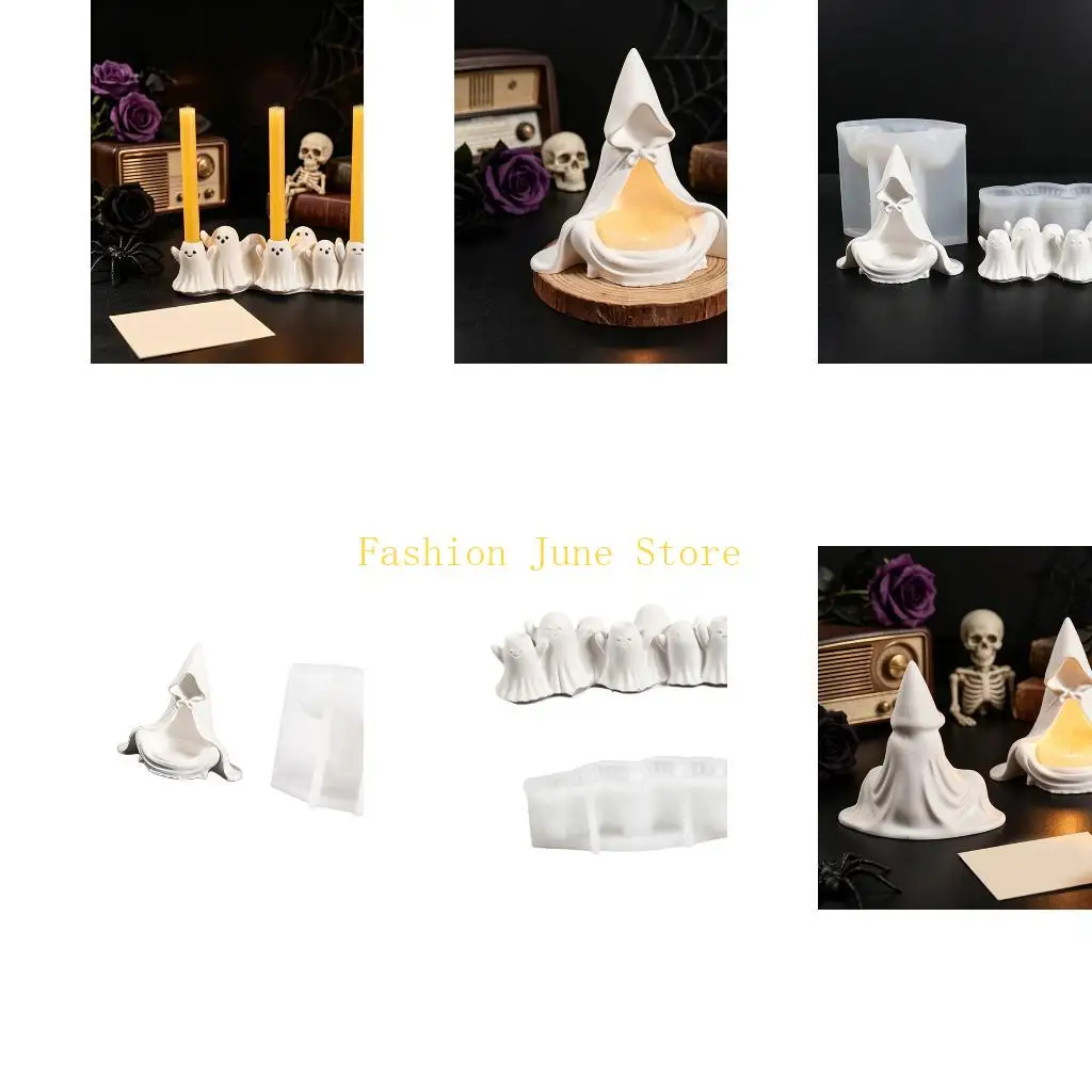 N5KA Halloween Display Silicone Mold for Candle Holder Crafts, Seasonal Form for DIY Styling and Home Display Use Indoors