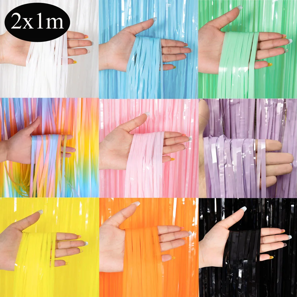 Rideau à franges en feuille arc-en-ciel, rideau d'arrière-plan pour enterrement de vie de jeune fille, rideau en feuille de guirlandes, décor de stand Photo pour mariage et anniversaire