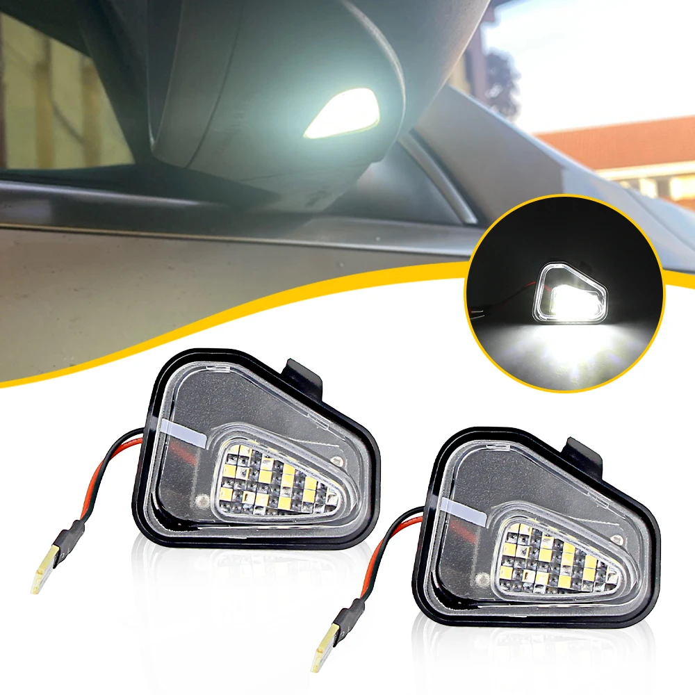 2PCS For VW EOS 1F7 1F8 Scirocco Jetta MK6 Passat CC 358 Variant Alltrack 3C B7 White LED Puddle Under Side Mirror Light Lamp