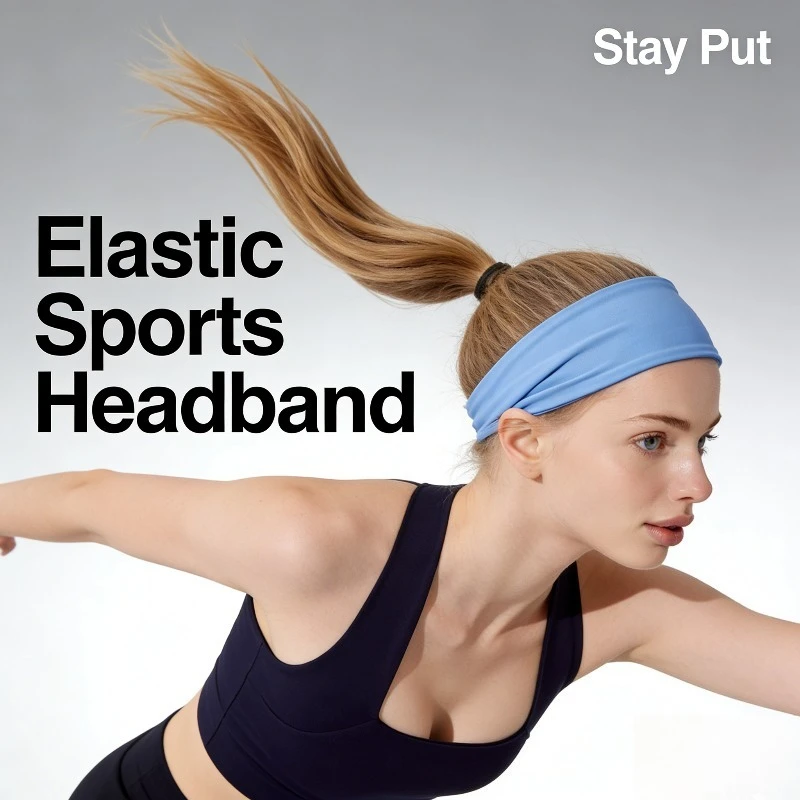 

Summer High-Elasticity Breathable Wide Yoga Fitness Headband Sweat-Wicking Hairband for Women's Sports and Running