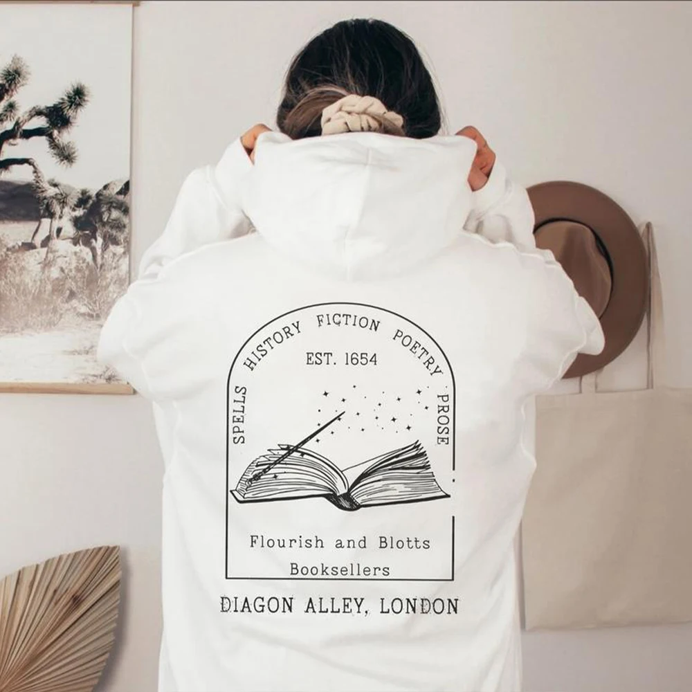 Flourish and Blotts Bestsellers Hoodie Wizard Sweatshirt Universal Trip Sweater Book Nerd Tee Unisex Pullovers Hoodies