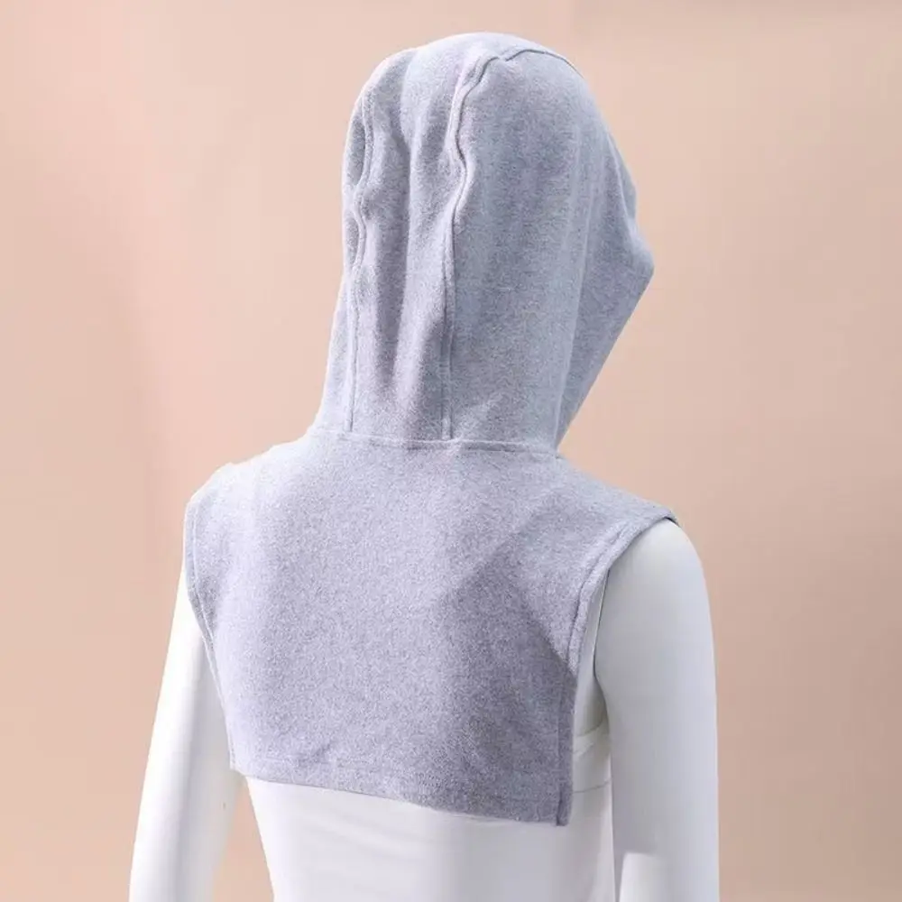 Single-sided Fleece Fake Hood Collar Soft Cotton Spandex No Drawstring Decorative Hood Insert Sleeveless Design Classic Color