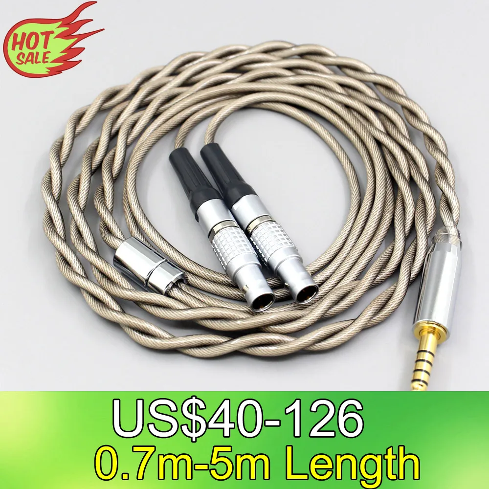 LN007852 Type6 756 core 7n Litz OCC Silver Plated Earphone Cable For Focal Utopia Fidelity Circumaural Headphone 2 core 2.8mm