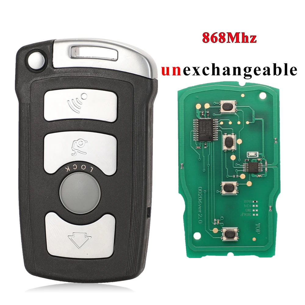 jingyuqin 4 Tasten Fernschlüsselfob 315MHz Keyless-go für BMW 7er E65 E66 mit CHIP ID46 7953 CAS1 HU92 UNCUT