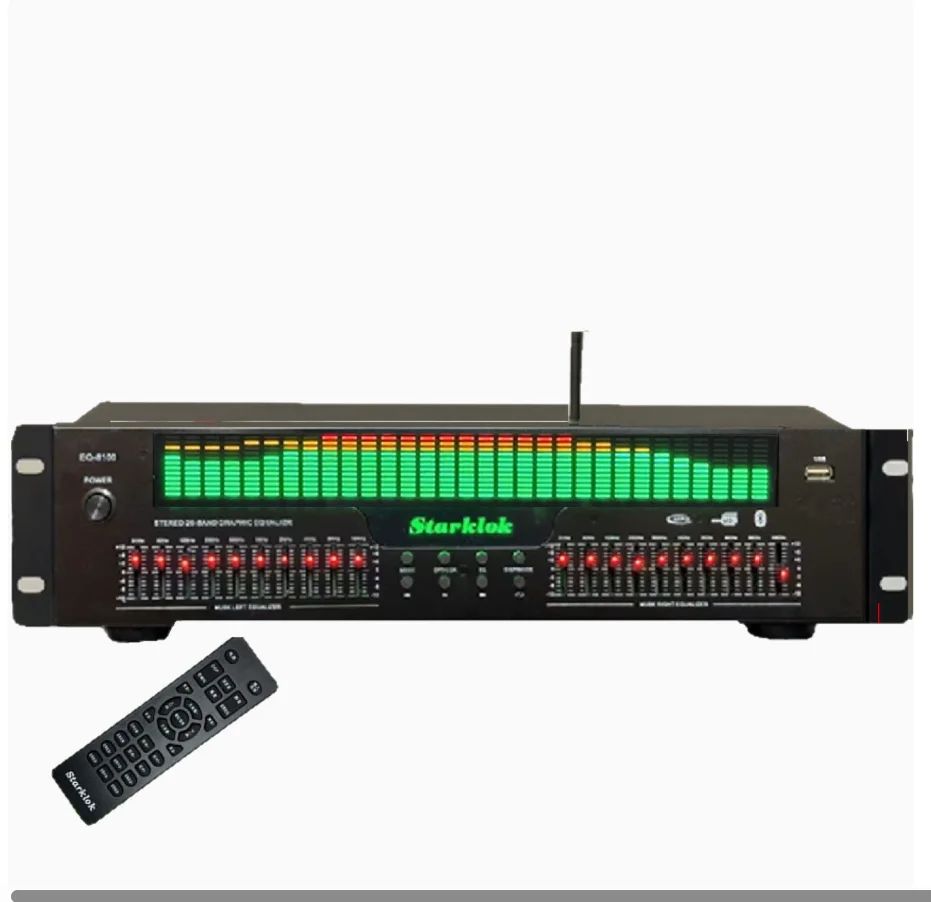 EQ8100 Digital Equalizer 31 Stage Tuner equalizer effector Bluetooth optical fiber coaxial Noise Reduction Audio Processing