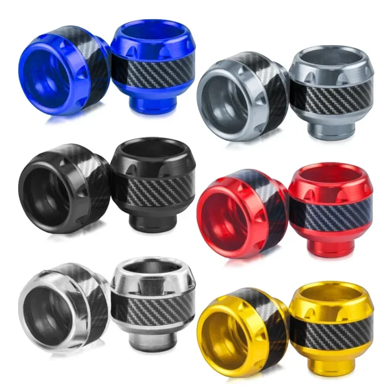 2pcs Universal Motorcycle Frame Slider Aluminum Alloy Front Fork Cup Falling Crush Protector Carbon Fiber for Motorbike Scooter