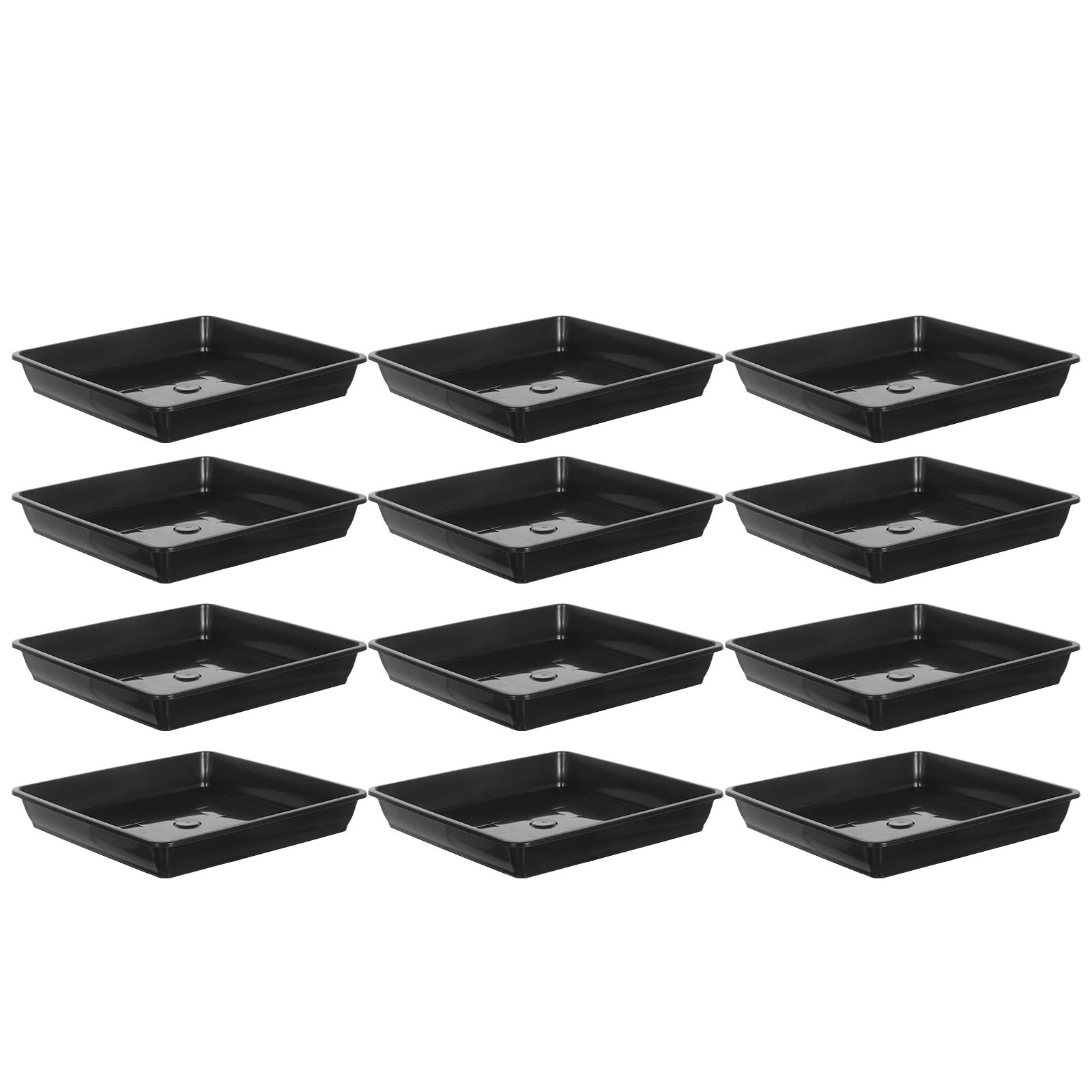 

12 Pcs Flower Pot Bottom Mat Plant Tray Gardening Planter Saucers Pots Indoor Plastic Square for Potted Plants