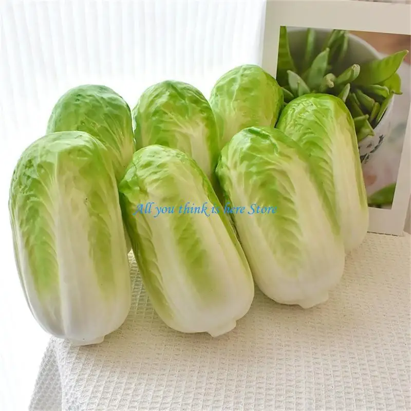 62CE 4pcs repollo decorativo para restaurantes y modelo vegetales para alimentos para alimentos