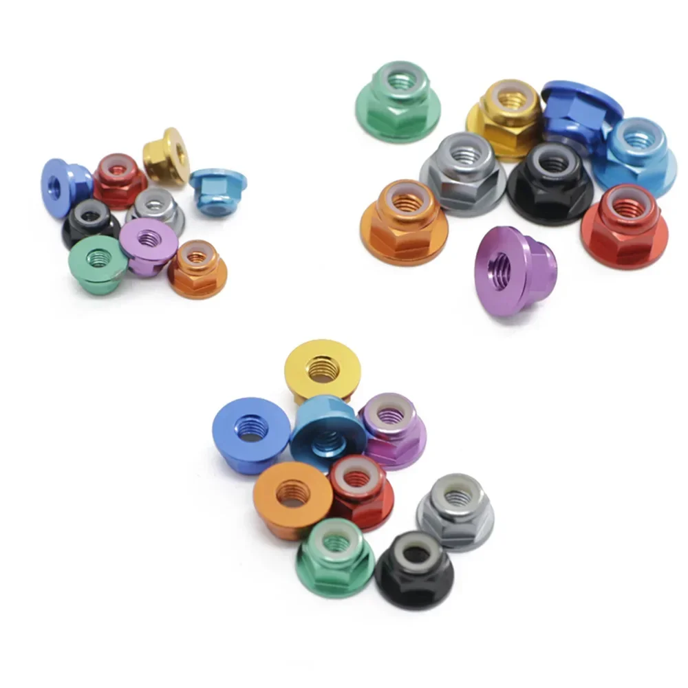 

RC M3 M4 M5 Color Aluminum Alloy Lock Nut Nylon Ring Nut Model Car, Boat and Aircraft