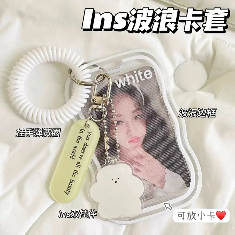 Portafoto INS Cloud Portacarte in acrilico trasparente con custodia per carte portachiavi Custodia per foto Carta per autobus Protezione per foto per studenti