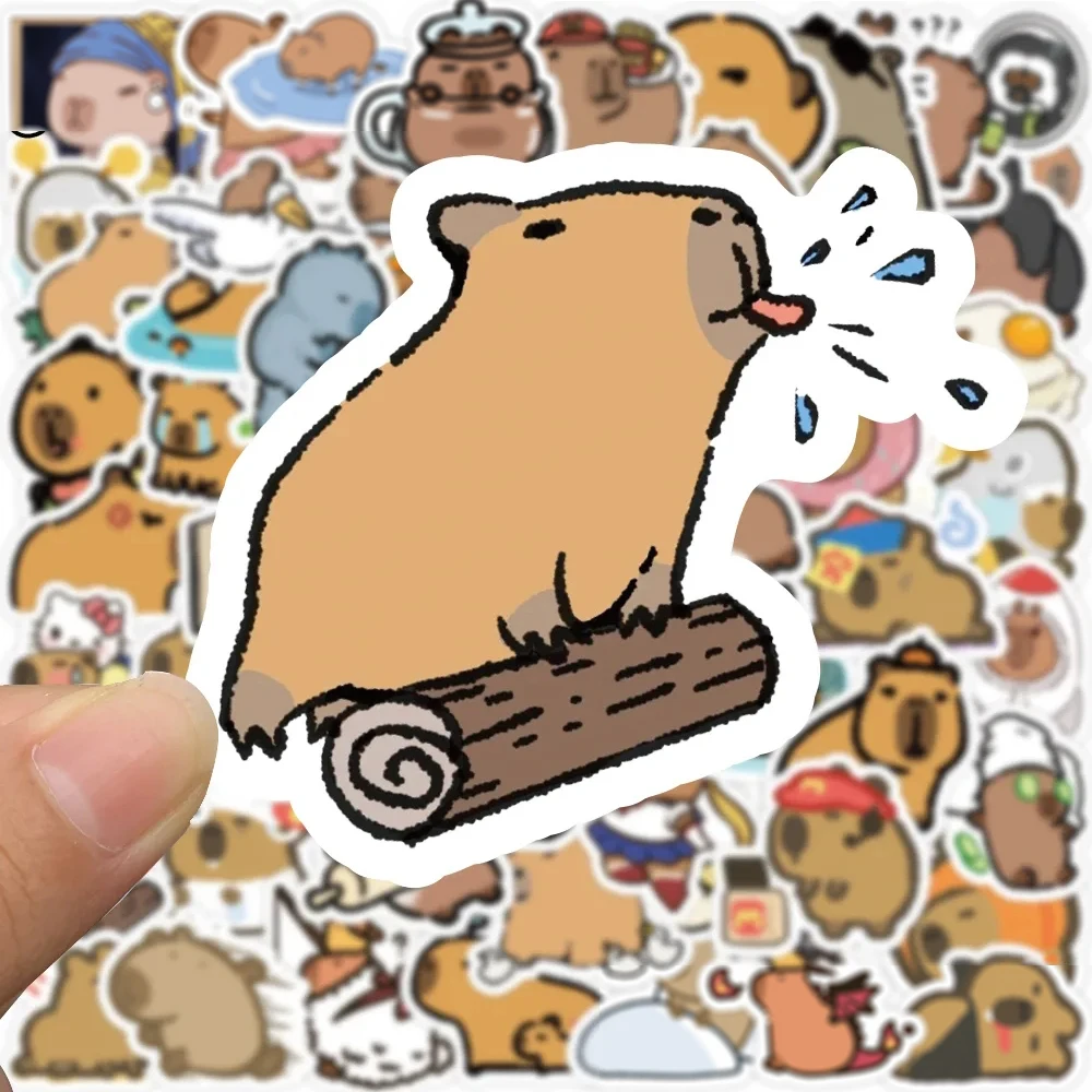 10/30/50/100pcs Kawaii Animal Capybara Cartoon Stickers for Kids DIY Stationery Phone Case Planner Vinyl Kids DIY Sticker Toys