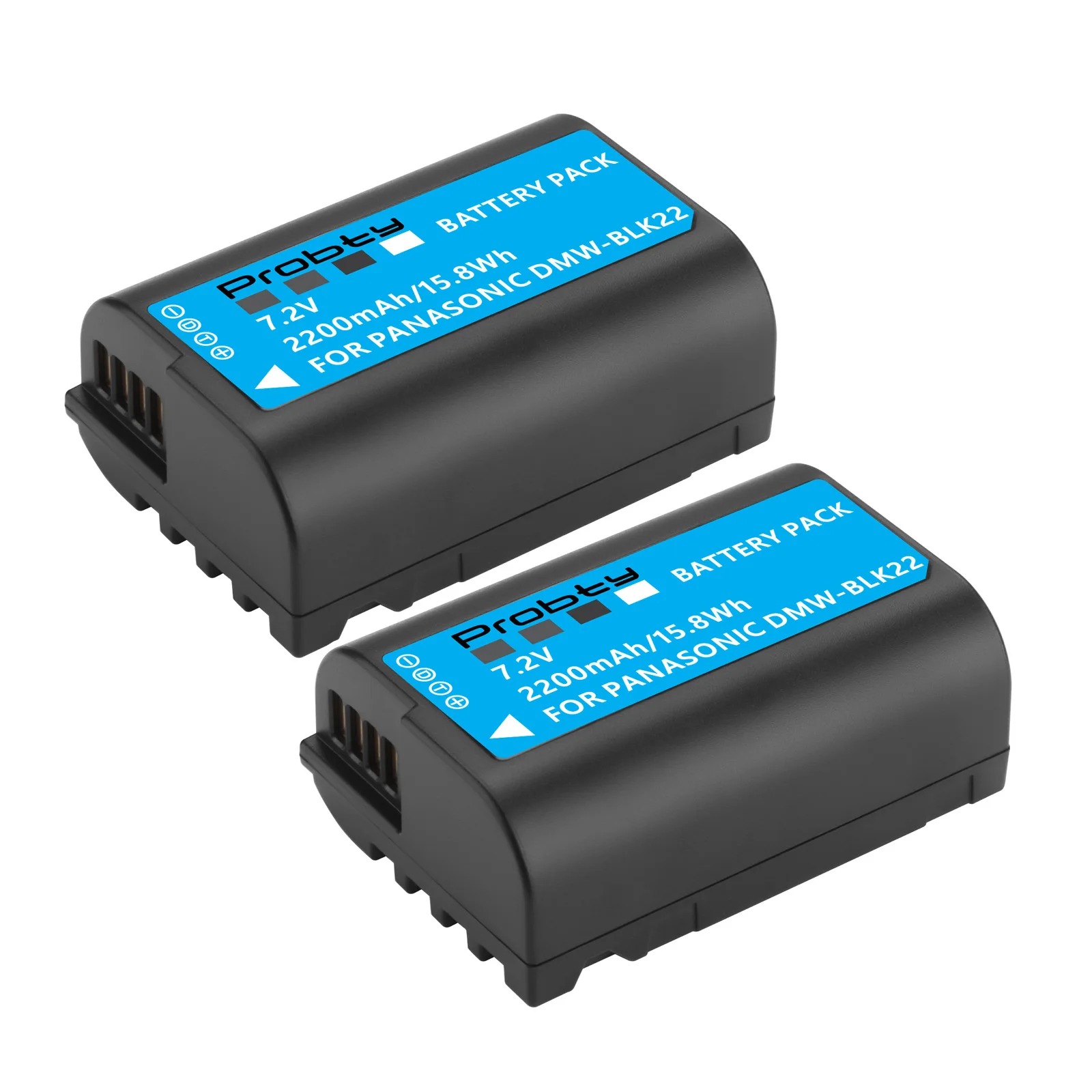 2200mAh DMW-BLK22 Replacement Battery  and Fast LCD Charger for Panasonic LUMIX GH5 / S5, LUMIX G5 II, S5 IIX, GH7, GH6, S9
