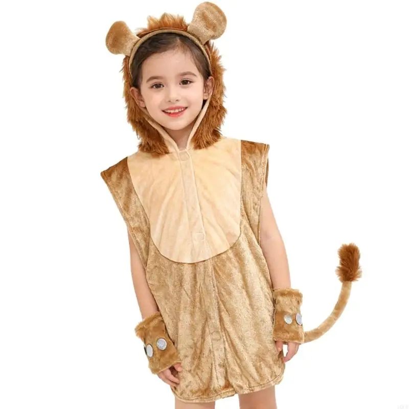 الفتيان الفتيات تأثيري الحيوان الأسود زي سماعة أذن ذيل Jumupsuit مهرجان ملابس الحفلات الأطفال يوم مرحلة الأداء ارتداء #4