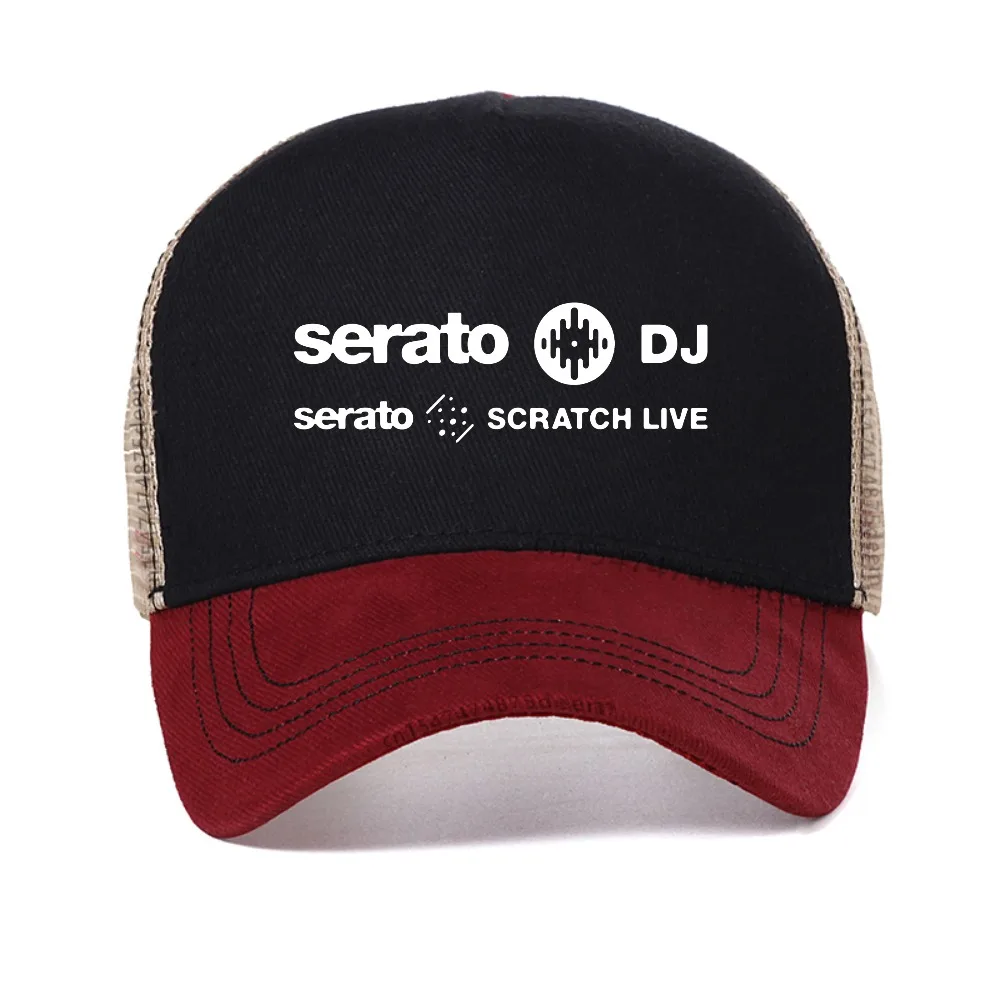 

New Serato Dj Music Research Logo Men's mesh baseball cap fashion summer Casual Breathable sun hats adjustable Cool Snapback hat