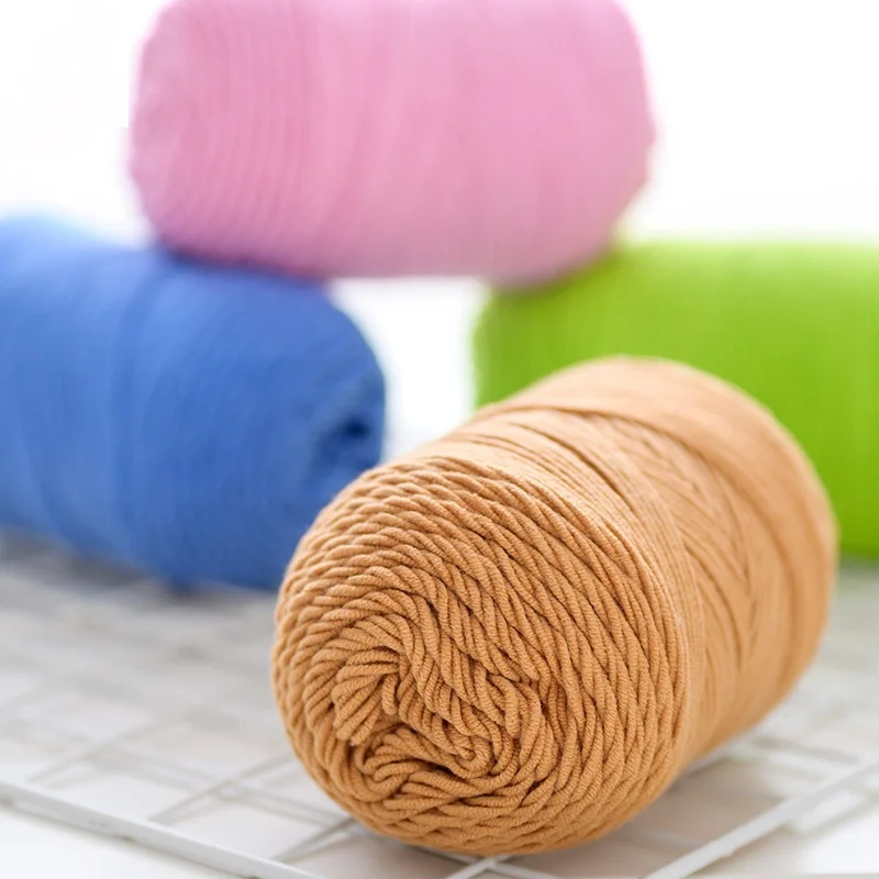 100g 5-strand Milk Cotton Solid Color Knitting Yarn DIY Handmade lanas Material Use For Knitting Scarf Blanket Cape Sofa Towel