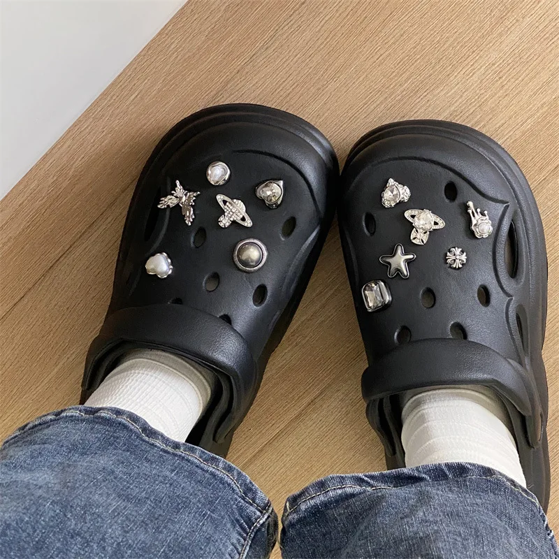 

Оригинальная индивидуальная обувь из сплава, цветок, темперамент, сладкая бабочка, Сатурн, ювелирные изделия, ретро, темные съемные сабо «сделай сам», украшения