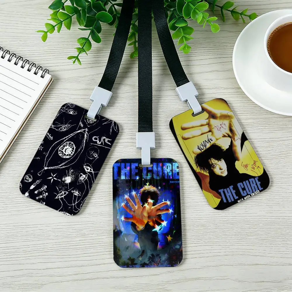 Band T-The Cure Pocket Credit ID Card Badge Tag Bus Card Holder Pass Case With Neck Strap Lanyard