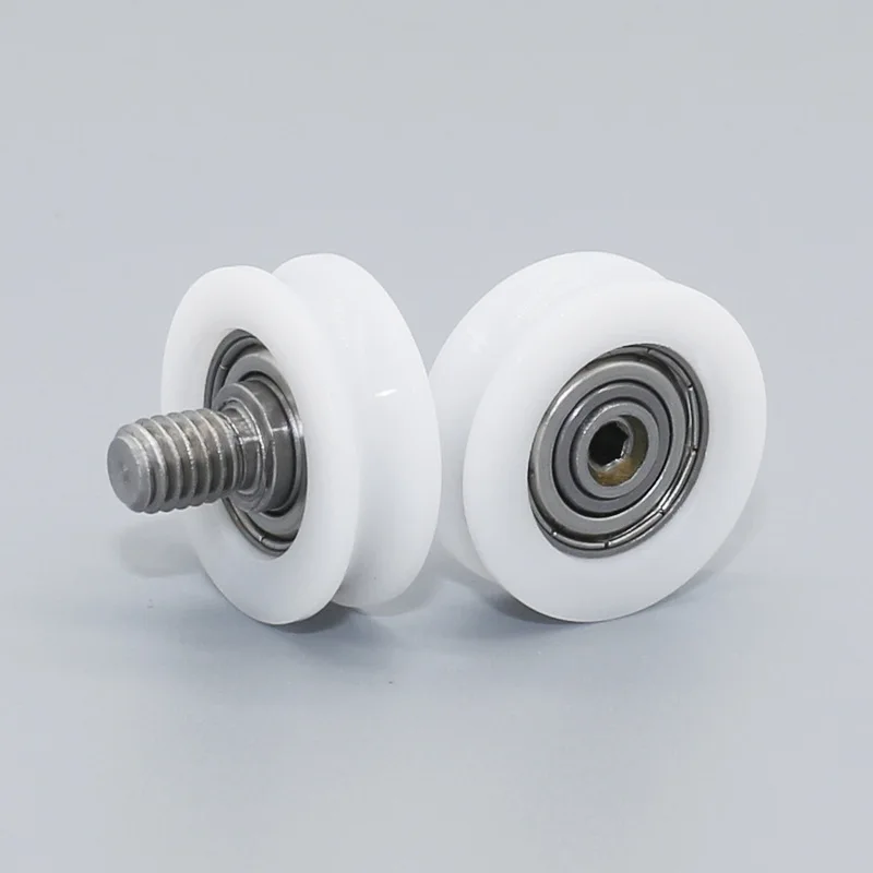 Concave U-groove over-line guide wheel with M6 screw bearing Glue-coated pulley Door and window guide rail Hanging wheel