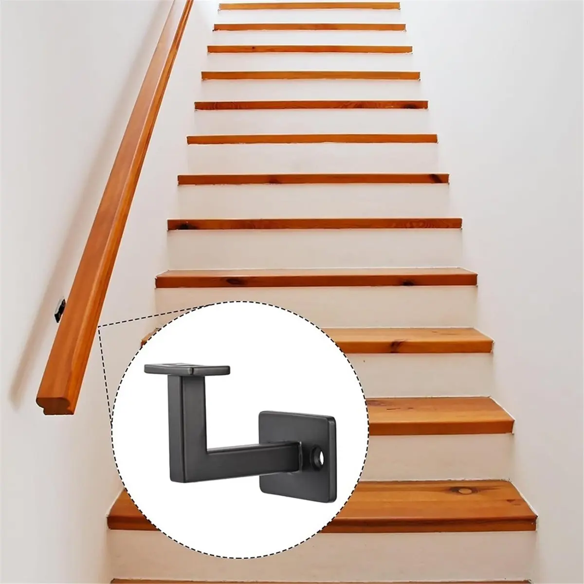 1set Stair Handrail Bracket Adjustable Railing Holder Wall Support Hand Rail Black Staircase Handrail Accessories