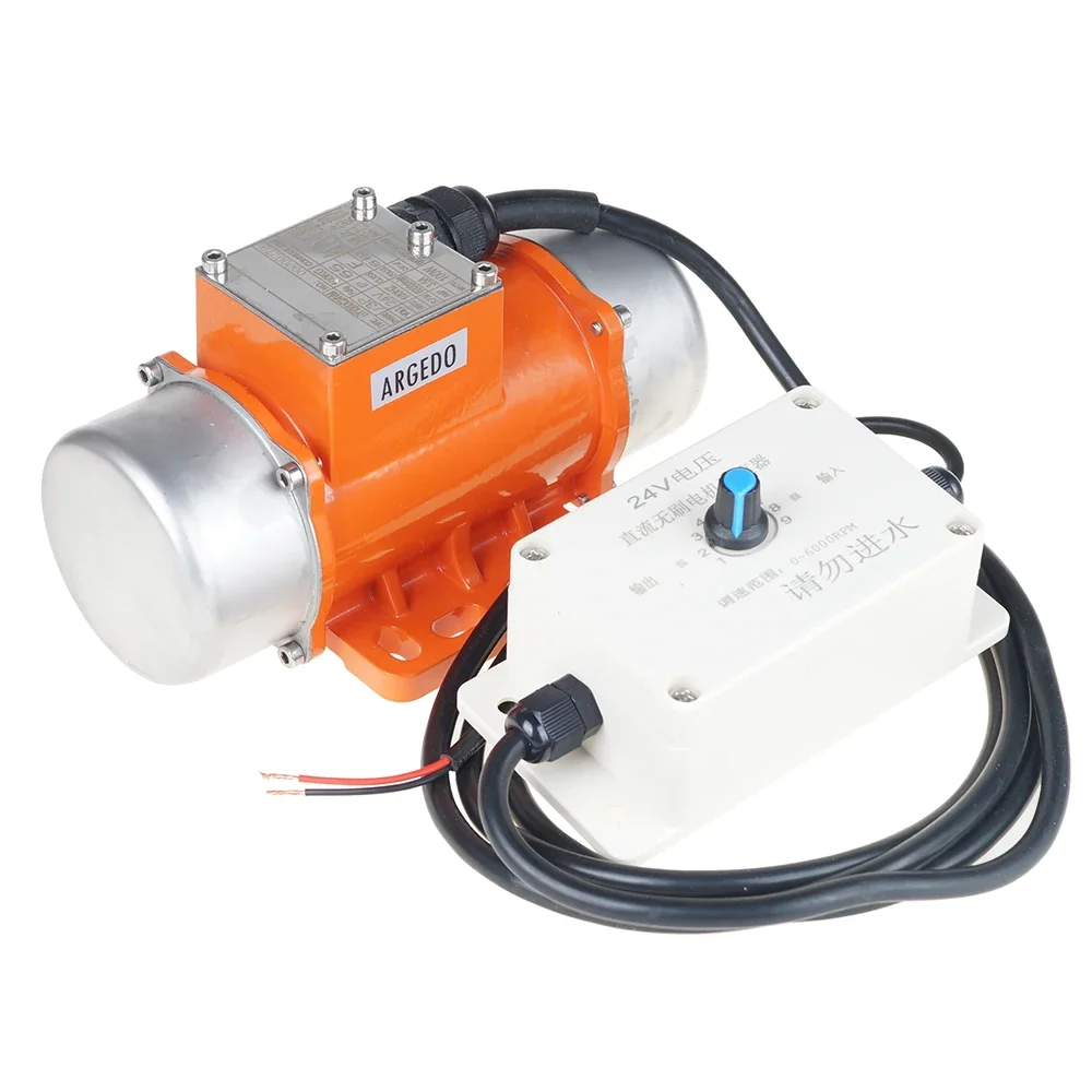 60W~100W 12V/24V Brushless DC Vibration Motor Force 60~100KG 5000RPM w/ Speed Regulator for Salt & Sand Spreaders