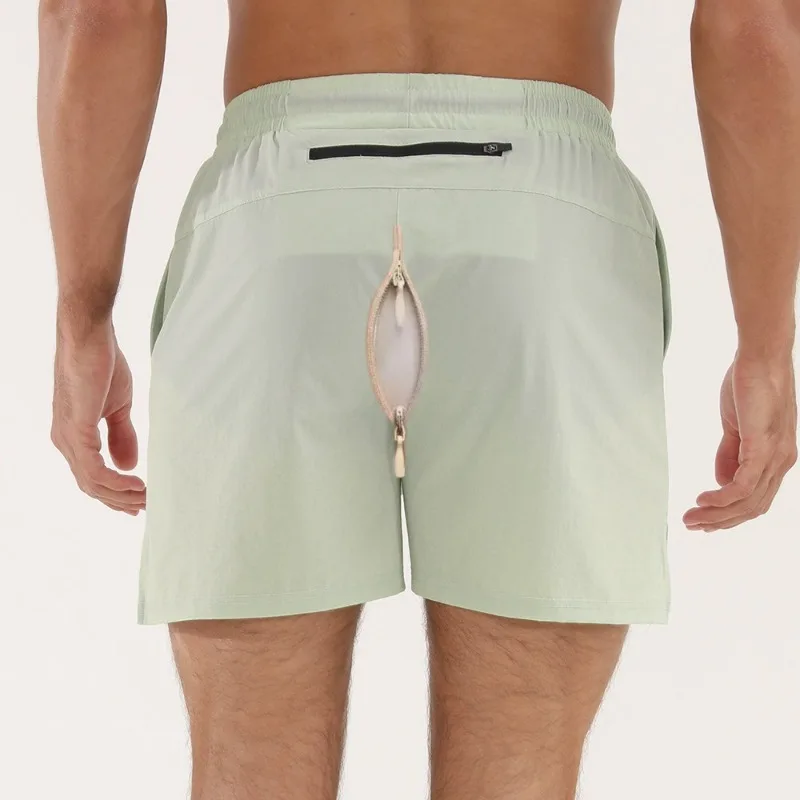 شورت رجالي مفتوح المنشعب سريع الجفاف للتمرين مقاس 3 بوصات شورت للجري في صالة الألعاب الرياضية شورت رياضي شبكي يسمح بالتهوية من الأمام قصير من الخلف طويل