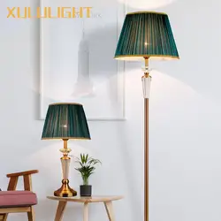 Crystal Floor Lamp Home Decoration Sofas Stand Light European Retro Table Lamp Living Room Floor Lamp Bedroom Bedside