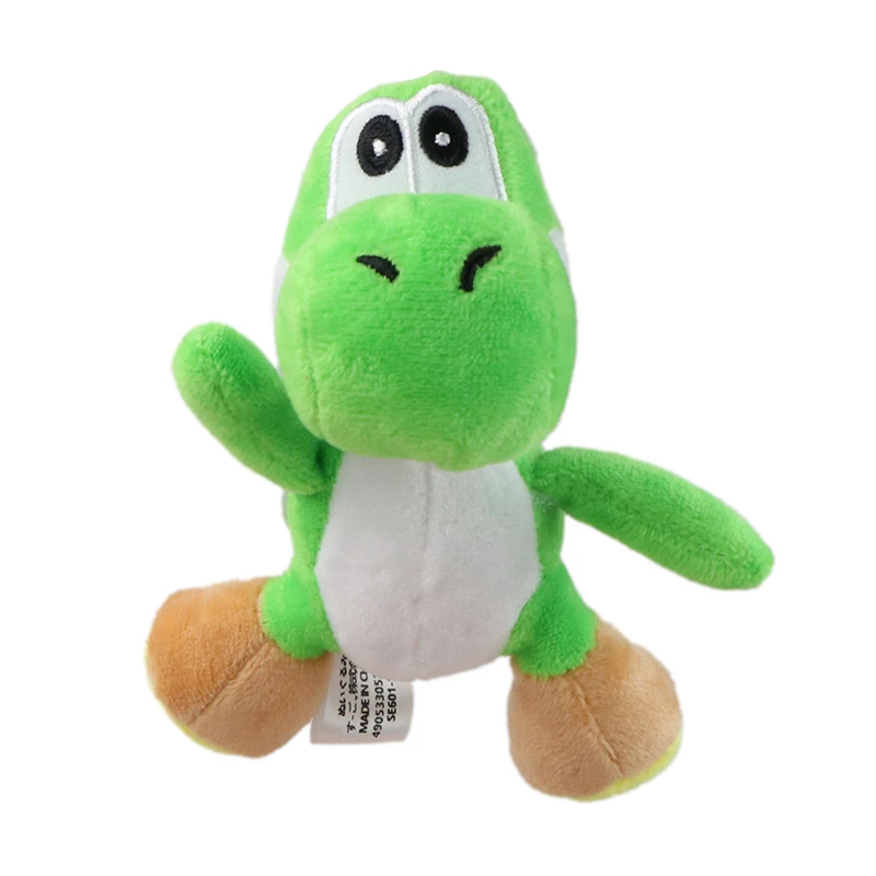 Kawaii Mario Bros Groene Yoshi Zachte Pluche Sleutelhanger Speelgoed Geel Super Ster Blok Knuffels Peluche Hangers Poppen