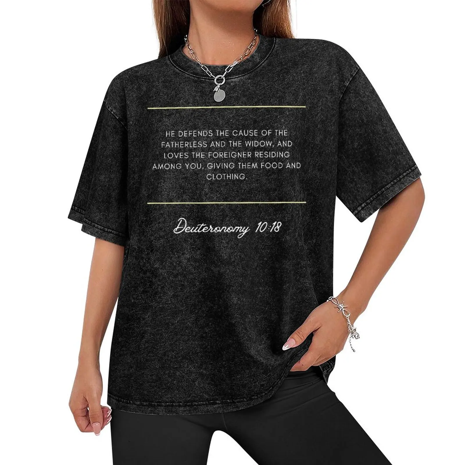 Verse Deuteronomy 10:18 T-Shirt oversized graphic tee graphic shirts vintage graphic tee new edition men t shirts