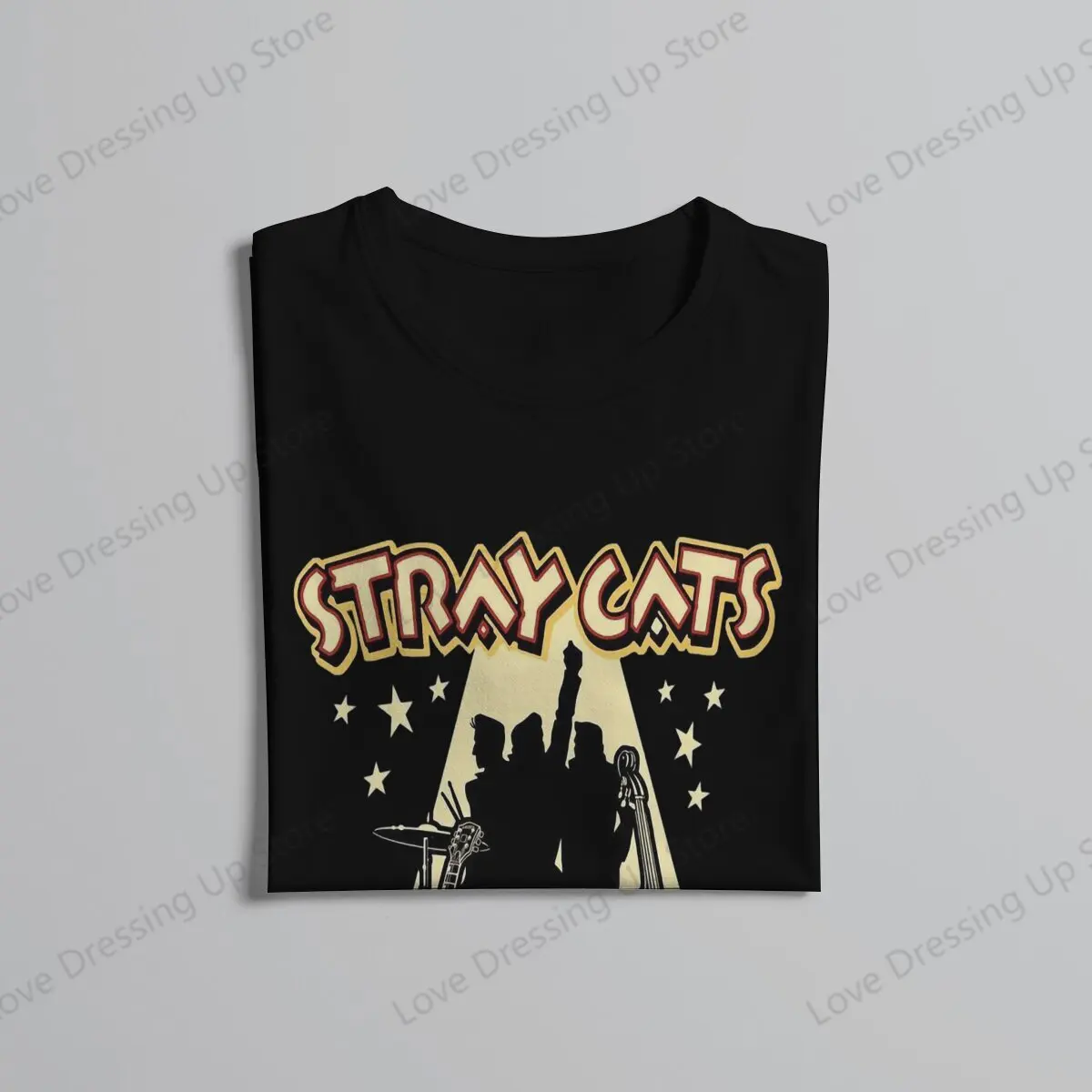 100% Cotton T-shirt Stray Cats Rock Loose Men T Shirts Concert Posters Summer  Street Short Sleeve Top S-6XL