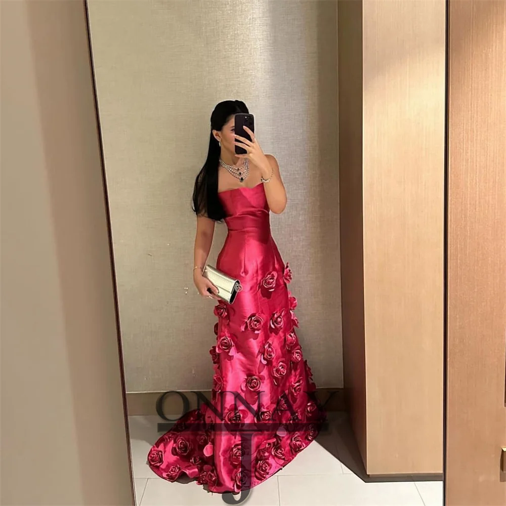 Customized Pastrol Satin Graduation Dresses Strapless for Women Dubai Saudi Arabric Bespoke Special Occasion Vestidos De Gala