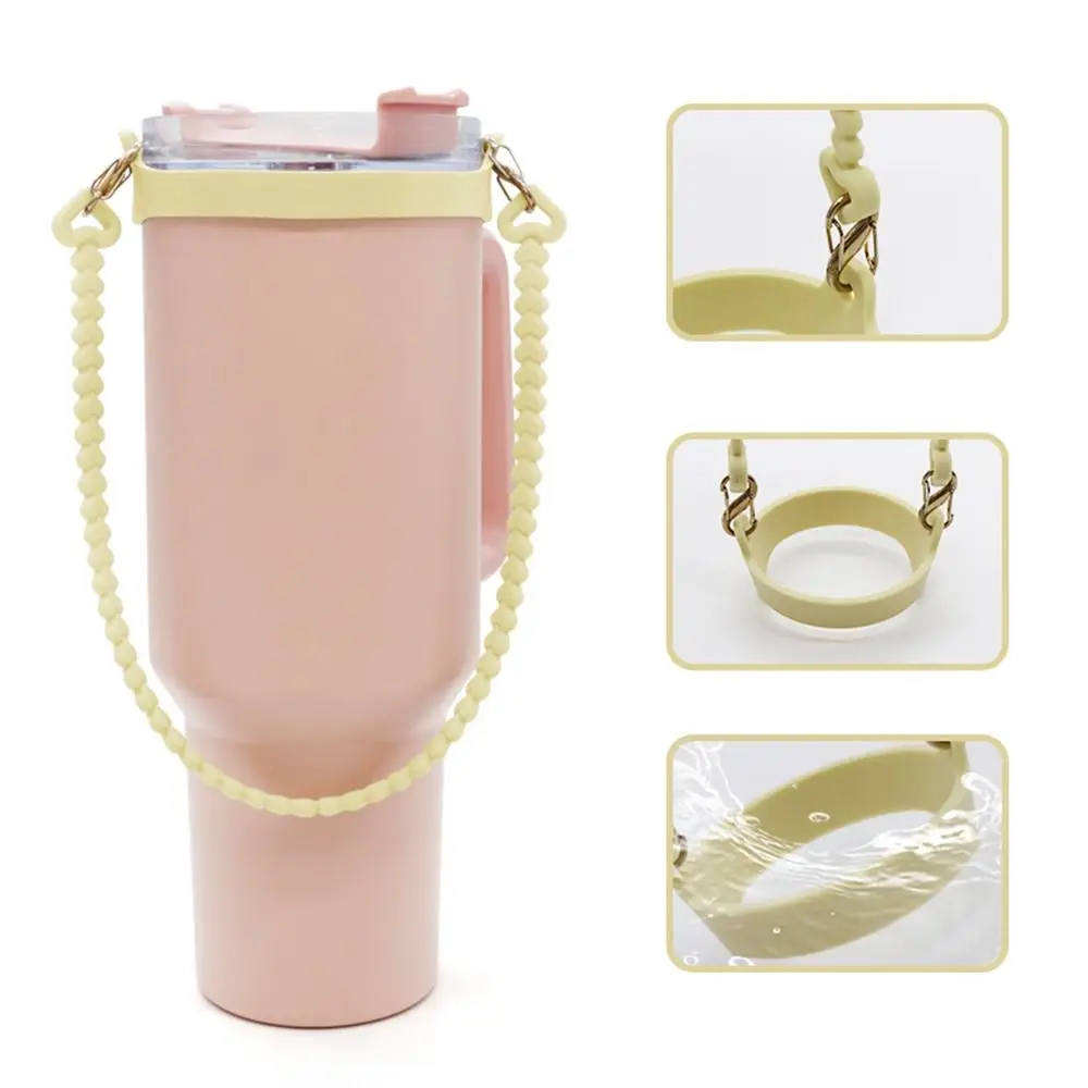 Soft Silicone Water Bottle Handle Portable Anti-slip Water Bottle Sling Carrier Holder With Strap Fits for  Cup Accessory