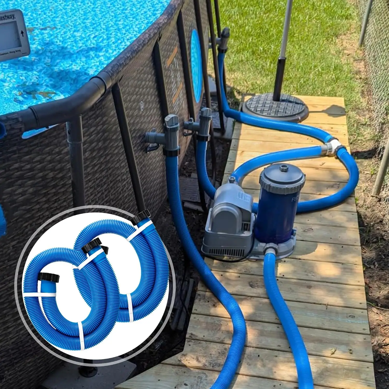 1/2PCS 150cm Pool Filter Pump Hose Pool Sand Filter Pump Hose for 1.5in Diameter Replacement Pool Hose for Above Ground Pools view 6