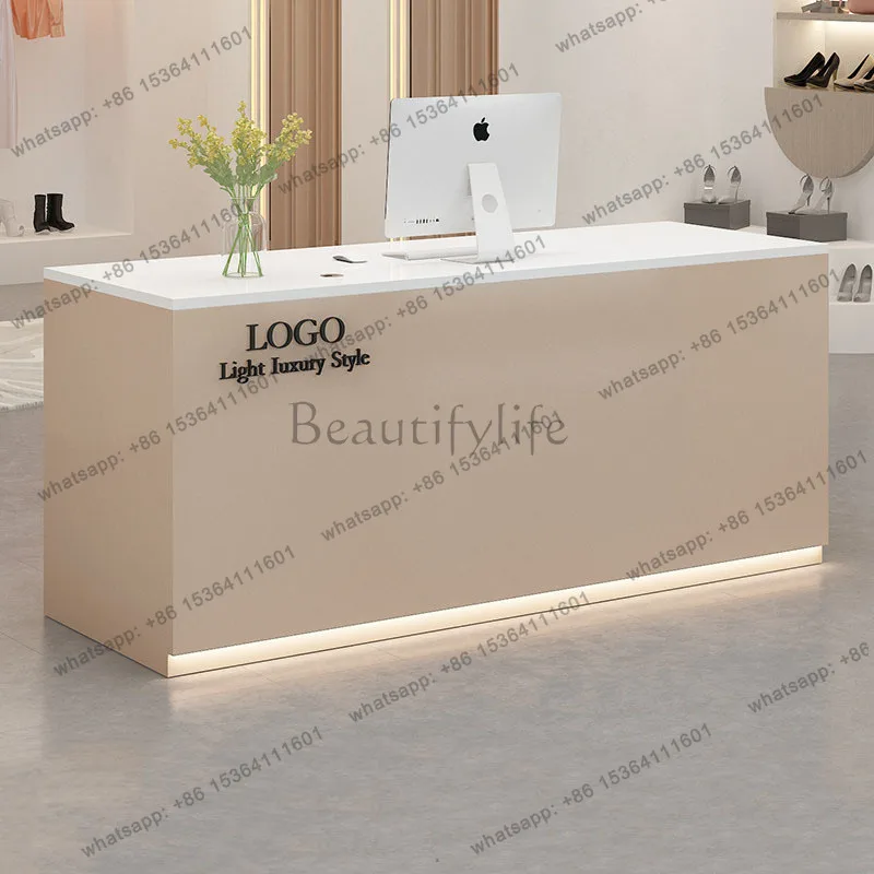 LJY Aesthetic Salon Reception Desk Vintage Beauty Display Reception Desk Nordic Luxury Office Trendy Bancone Commercial Furnitur