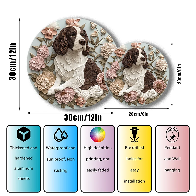 Custom Saint Bernard Pet Memorial - Premium Quality Circular Aluminum Decorative Painting - Personalized Pet Souvenir Tombstone