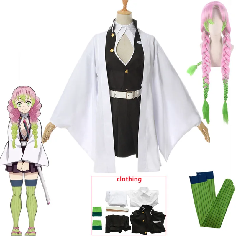 

Anime Demon Slayers Kimetsu no Yaiba Mitsuri Kanroji Cosplay Costume Kisatsutai Sexy Women Kimono Uniform Halloween clothes