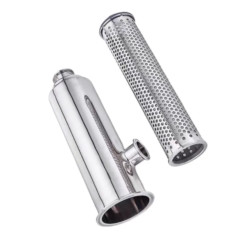 Manufacturer 304 Sanitary Tri Clamp Strainer Filter Quick Connection Clamp Chuck Filter Stainless Steel Right-angle Pipe Filter