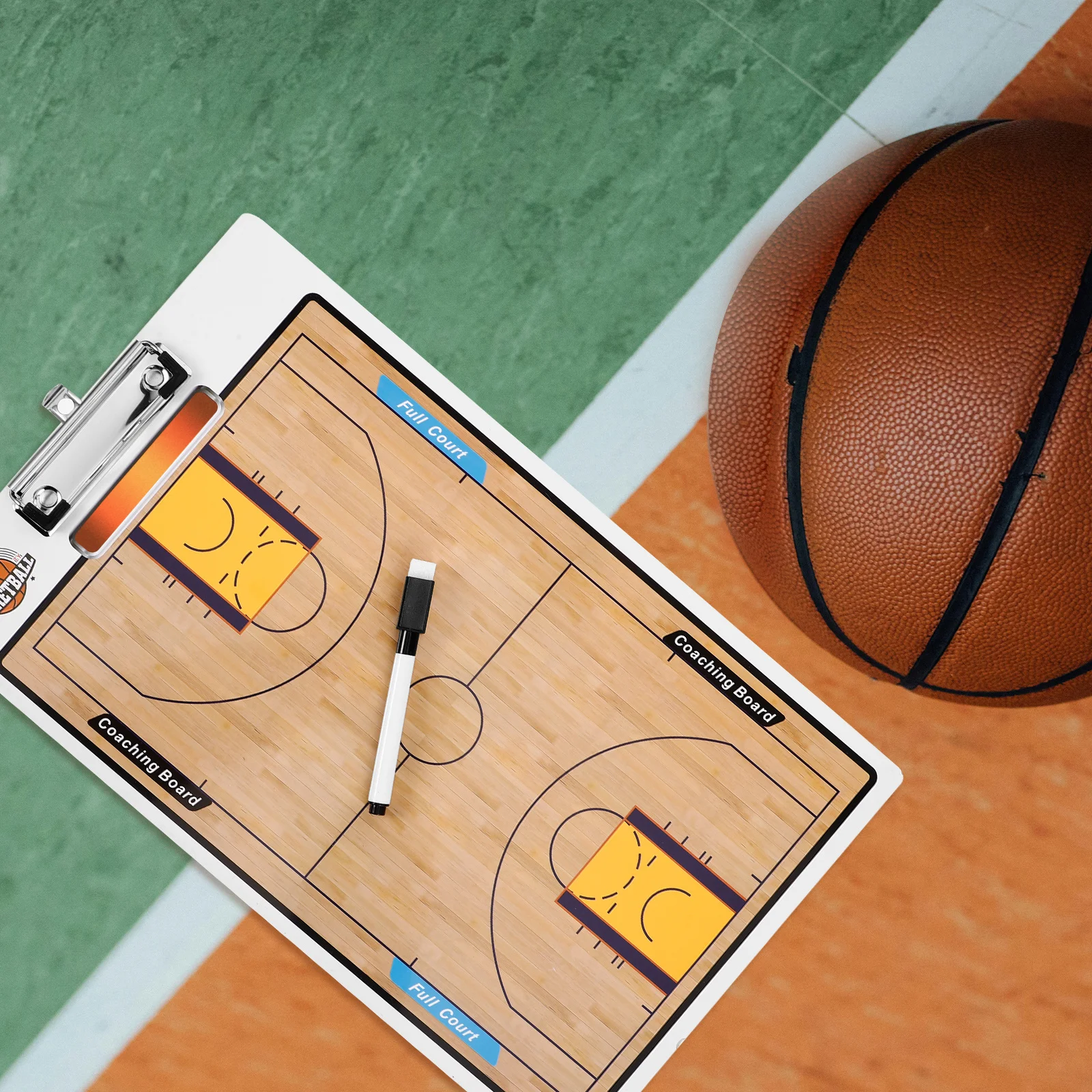 1 set 1 set tavola da allenamento per basket in PVC durevole leggero pieghevole impermeabile cancellabile a secco strumento di allenamento per partite di palline sportive