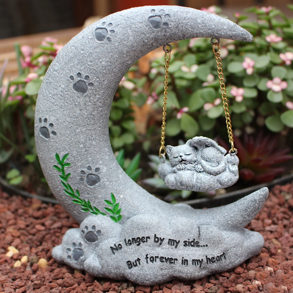 1pc Sleeping Pet Cat Memorial Statue, Pet Memorial Stone For Cats, Angel Cat Memorial Gifts, Cat Passing Away Bereavement Gifts,