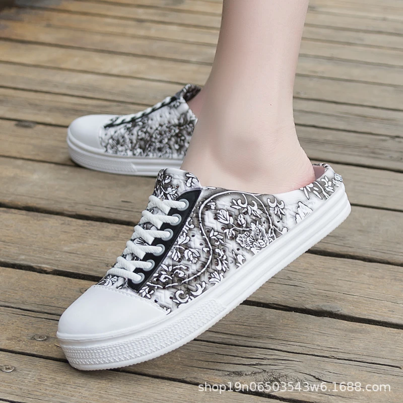 

Summer Outdoor Semi-Slipper Mesh Cover Women's Shoes Large Size Beach Shoes Casual Comfortable Breathable And Lightweight