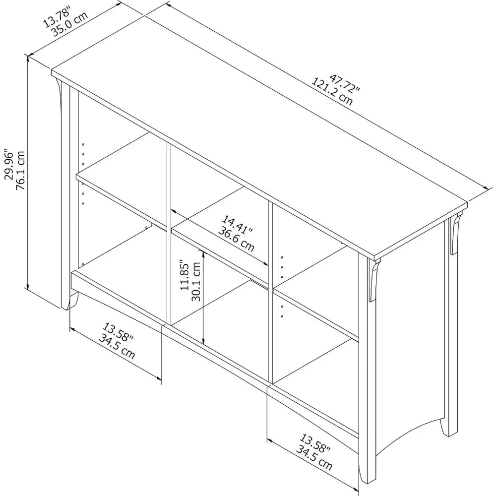 Salinas 6 Cube Shelf and Bookcase | Display Cabinet With Six Shelves in Antique White | Modern Farmhouse Bookshelf for Library