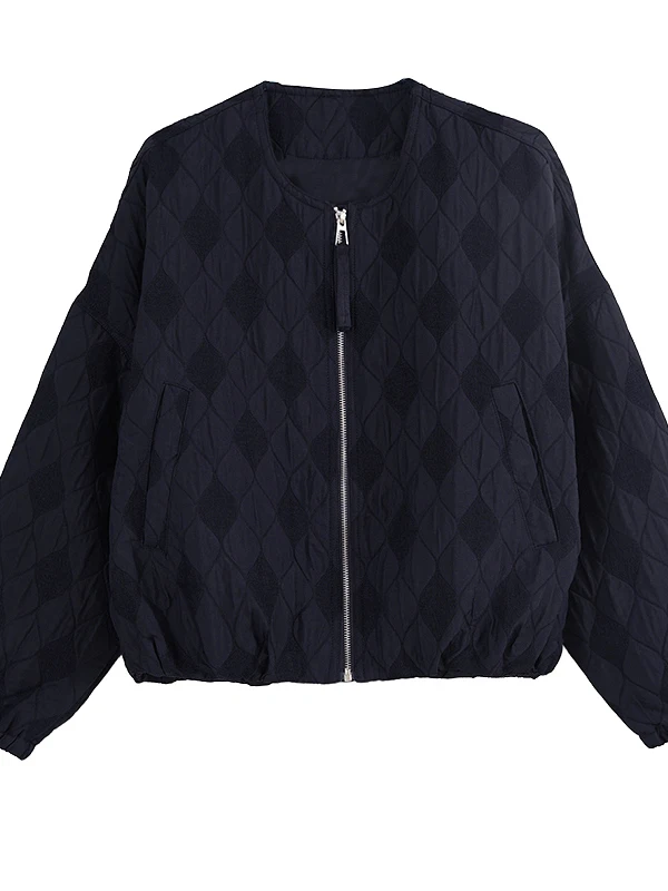 Ele Young Sle مبطن القطن Jaet المرأة فضفاضة تناسب ort سستة القطن سترة الخريف الشتاء Faion معطف السيدات