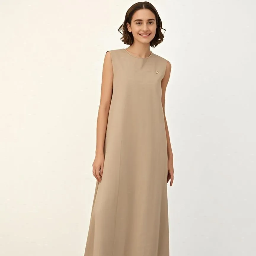 

Женское модное и универсальное платье без рукавов, 3 цвета, популярный мусульманский базовый халат, дышащий весенне-осенний сезон