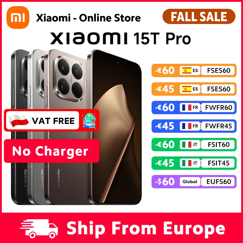 Versão Global Xiaomi 15T Pro Smartphone 5G MTK Dimensity 9400+ CPU 90W HyperCharge Tela AMOLED de 6,83" 144Hz Câmera Leica de 50MP 12GB RAM 256GB /